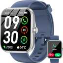 Smart Watch with Alexa Built-in, 1.83" HD Touchscreen Fitness Tracker, Bluetooth Notifications/Calls, IP68 Waterproof, 120+ Sport Modes, 24/7 Heart Rate & Sleep Monitor for iPhone Android iOS (Blue)