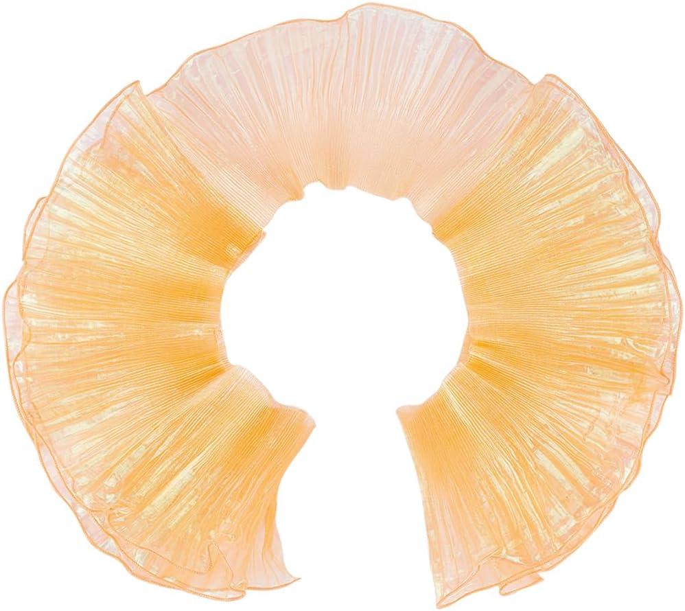 GORGECRAFT 10 Yards Ruffle Pleated Chiffon Trim 5.9" Wide Mermaid Color Organza Ruffled Chiffon Lace Border Ribbon Gathered Tulle Fabric Edge Trimmings for Sewing Dress Bag Costume Decoration Craft (Orange)