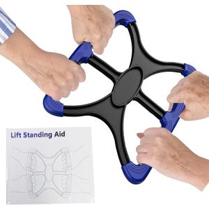 10.8" Standing Aid and Handicap Bar with Non Slip Handles Fall Assist Devices 450 Lbs Weight Capacity, Portable Mobility for Elderly Senior Patients, Disable and Caregivers (Blue)