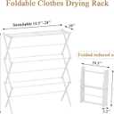 STARLATTA Foldable Drying Rack Clothing, 3-Tier Portable Clothes Drying Racks for Indoor & Outdoor, Anti-rust Compact Laundry Rack Collapsible, Compact Size, 15 lbs Max Load, White 28"D x 10"W x 35"H