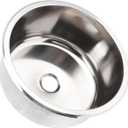 11.6x11.6x5.1in Stainless Steel Round Sink Single RV Kitchen Sink Single Bowl Drop in Bar Sink,40mm Large Diameter Drainage Hole,for RV, Yacht, Motorhome (#3)