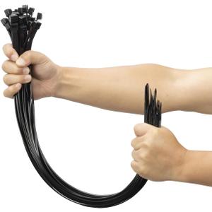XINGO 24 inch Black Long Zip Ties Heavy Duty 100 PCS, 200LBS Ultra Strong Plastic Wire Ties, Large Cable Ties Extra Long Tie Wraps, Indoor and Outdoor UV Resistant