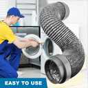 Dryer Vent Hose, 4 Inch Heavy Duty 5FT Flexible Aluminum Dryer Duct Hose, Heat Resistant Insulated Exhaust Hoses for Dryers, Crush Proof Fits for Universal Tight Spaces