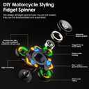 Cool Trendy Fidget Spinners, Fidget Spinner Gifts, Stress Anxiety ADHD Relief Figets, Metal Finger Hand Spinner with Green/Yellow/Blue Luminous Light, Spinner Absorb Solar Light Then Release in Dark