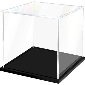 Acrylic Display Case for Collectibles Assemble Clear Acrylic Boxes for Display Thickened Glass Case for Lego Figures Doll Hobby (7.9x7.9x7.9 inch; 20x20x20 cm)