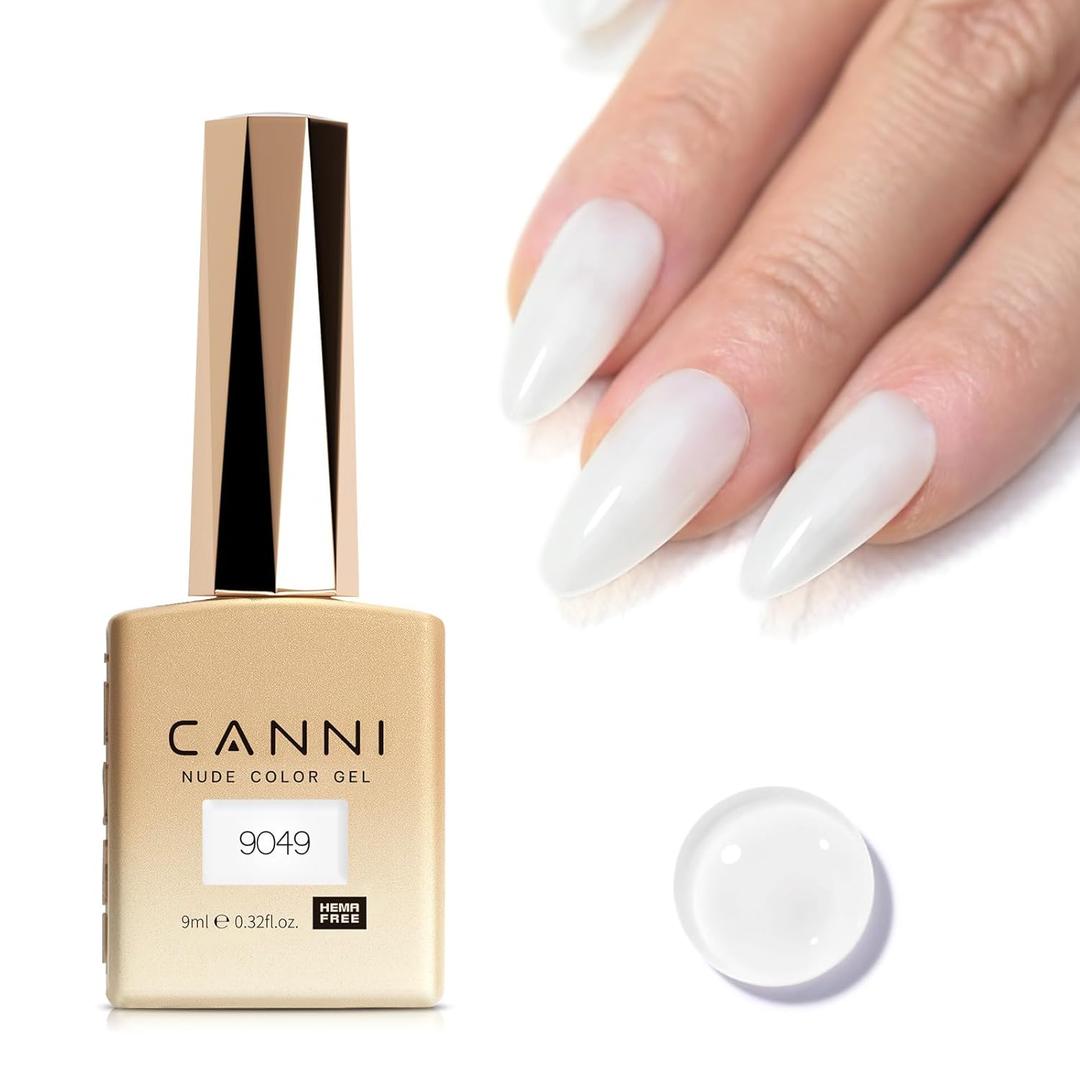CANNI Milky White Gel Nail Polish - 1Pcs Translucent Jelly Gel Polish Neutral Color Soak Off LED Nail Manicure Salon DIY