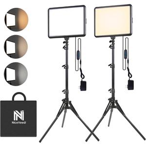 2-Pack Photography Lighting Kit, NiceVeedi 22W LED Video Light Kit, 2900-7000K Studio Light with Tripod Stand, 73" Stream Light for Video Recording