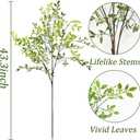 43.3 Inch Green Nandian Fake Plants 2 Pcs Greenery Stems for Vase Decor, Artificial Plants Faux Branches for Vase Filler Fake Leaves Office Home Decor