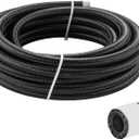 10AN Hose - AN10 Fuel Line tube Stainless Steel Nylon Braided Transmission Lines for fuel system, Cooler system, Clutch, Fluids, Gas,20FT Black