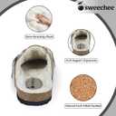 Sweechee Women's Cork Footbed Clogs with Soft Fur Lining, Comfortable Shearling Slippers Women's for Winter (8-9)