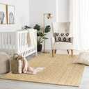LEEVAN Washable Area Rug 4x6, Hand-Woven Cotton Living Room Rug, Tan/Cream Braided Bedroom Rug, Farmhouse Indoor/Outdoor Floor Carpet for Patio, Nursery, Office, Playroom, Dining Room