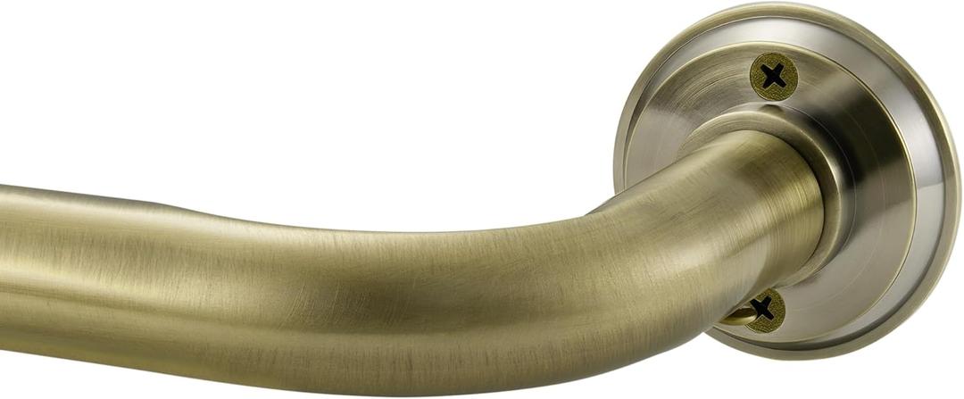 1 1/8 Inch Diameter Room Darkening Curtain Rods 110-160, Heavy Duty Window Wrap Around Drapery Rod with Aluminum Bracket, Accessories, Wall Mounted Ceiling Mounted, Adjustable Length, Antique Bronze