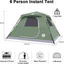 ADSMART Instant Tents for Camping 6 Person Tent Waterproof for Outdoor | Easy set up for hiking with rainfly carry bag for family camping tent, 10 ft x 9ft x 66 inch