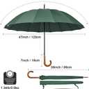 G4Free 54 Inch Large Windproof Umbrella for 2 Persons, 16 Ribs Auto Open Classic Wooden J Handle Cane Stick Golf Rain Umbrellas for Men Women Travel 120cm