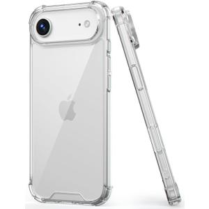 Compatible with iPhone Air Case, Clear Cute Gradient Slim Phone Cover Reinforced TPU Bumper Hard PC Back Shockproof Protective Case for iPhone Air 6.5 inch 2025 (Crystal Clear)