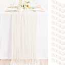 MLMC 12 Pack Ivory White Cheesecloth Table Runner Rustic Gauze White Cheese Cloth Table Runner 10ft Boho Cheese Cloth Centerpiece 35x120 Inches for Dessert Anniversary Wedding Bridal Shower Decor
