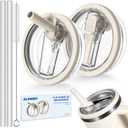 2 Pack 40 oz Flip Straw Leak Proof Lid for Stanley H2.0 Quencher, Stanley Lid Replacement 40 oz for Stanley Cup Accessories ProTour, No Spill Proof Straw Cover for Stanley (Cream & Cream)