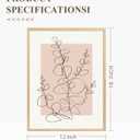 InSimSea Framed Canvas Wall Art Prints, Wall Art for Living Room Bedroom, Beige Abstract Plants Botanical Floral Line Painting Decor, Classic Retro Farmhouse Wall Shelf Decor, 12x16inch