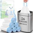 200 Count Small Trash Bags for 2.6-Gallon (10 L) Trash Cans,Thick Pre-separated Garbage Bags,Mini Wastebasket can Liners for Bathroom Bedroom Office(White)