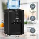 PUREPLUS Top Loading Countertop Water Dispenser, 3 or 5 Gallon Water Cooler, 3-Temperature Settings for Hot & Cold, Room Temperature Water, Removable Drip Tray, Compact for Home, Office, Dorm & RV Use