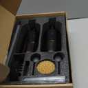 [Luxury] Kitchen Soap Dispenser Set - 16OZ Amber Glass Bottle, Stainless Steel Pump, Instant Dry Tray, Waterproof Labels, Non-Slip Silicone Pad, and Dish Brush | Upgrade for Your Kitchen and Bathroom