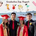 2 x Konohan 4 Pcs 2026 Graduation Cocktail Cruise Door Decorations Graduation Magnetic Car Magnets Book Academic Cap Diploma Drink Magnets Cruise Must Haves for Carnival Stateroom Door Refrigerator