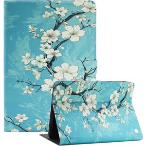 Viclowlpfe Amazon Kindle Fire HD 10 and Fire HD 10 Plus 10.1" Tablet Case (13th/11th Generation 2023/2021 Release), Slim Fit Leather Stand Smart Cover with Auto Sleep/Wake, Plum Blossom