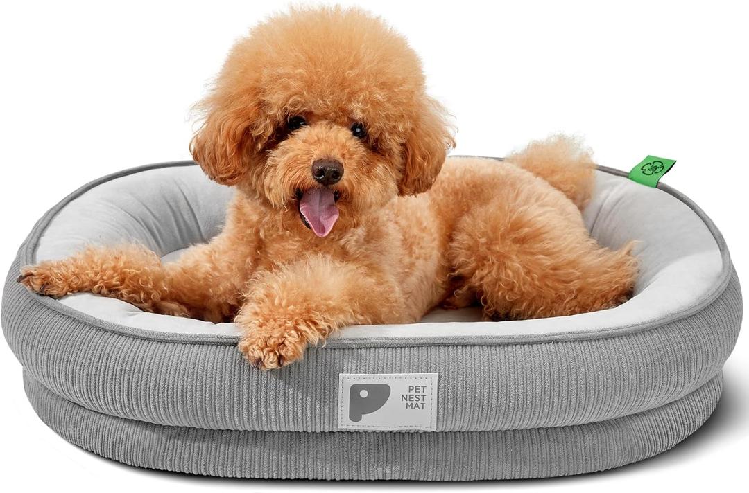 Orthopedic Small Dog Bed,Dog Sofa with Egg Crate Foam Couch Bed with Four-Sided Bolster, Removable Cover & Non-Slip Bottom Grey S (Small (25 x 20 Inch)