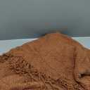 LOMAO Knitted Throw Blanket with Tassels Bubble Textured Lightweight Throws for Couch Cover Home Decor (Caramel, 60x80)