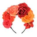 Vividsun Day of The Dead Headband Costume Rose Flower Headband (D/rose Mixed color)