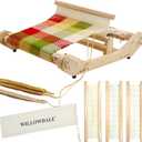 WILLOWDALE 16 Inches Rigid Heddle Loom, Weaving Loom Kit with Shed Stick, Wooden Multi-Craft Weaving Loom for Adults, Threads Warping Frame with Pegs and Yarn Stand, Frame Loom for Beginner