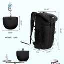 Blue Quartz Hiking Backpack 30L Lightweight Packable Backpack for Travel, Water Resistant Foldable Daypack for Women Men, Black