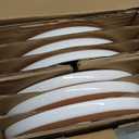 DOWAN 10.5" Large Dinner Plates Set of 6, Ceramic Salad Plate, Microwave, Oven & Dishwasher Safe, Moon-White Design Perfect for Party Dessert, Wedding Appetizer, Birthday, Mothers Day Gifts