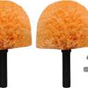 2 Pack Tockrop Twist-On Cobweb Duster Head Brush  High Efficiency Spider Web Brush with Universal Joint for Outdoor & Indoor Corner Web Cleaning  Fits Standard Acme Threaded Poles  Brush Head Only
