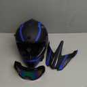 Youth Dirt Bike Helmet Set Includes Gloves, Goggles, Mask, Ideal Helmet for Kids 8-14, Premium Safety Gear for Dirt Bike Helmets Enthusiasts - DOT Approved (Dark Blue,M)