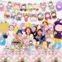 Cartoon Cute Monsters Birthda Party Decoration Set2025 Cute Catoon Birthday Decorations Happy Birthday Banner, Cake Topper and Cupcake Toppers, cloth,tablecloth(Cost-effective package)