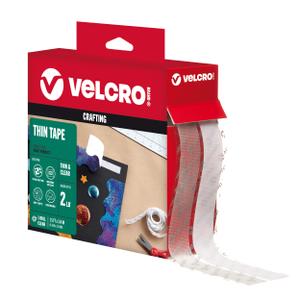 VELCRO Brand Thin Clear Tape | 15 Ft x ¾” | Cut Strips to Length | Home Office or Crafts Fastening Solution | Large Roll, 91325