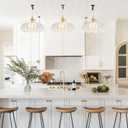 2 Pack Plug in Pendant Light Fixtures, Hanging Light Fixture Glass Pendant Light, Vintage Transparent Hanging Lamp, Pendant Lighting for Kitchen Island, Bedroom, Dining Room, Living Room, Medium