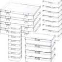 Mauproy 24 Pack Mixed Sizes Small Plastic Storage Containers, Mini Rectangular Small Items Organizer Boxes with Hinged Lids and Labels for Craft Jewelry Beads