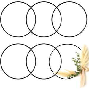 6 Pack Floral Hoops 24 Inch Metal Rings for Crafts Macrame Rings, DIY Wreaths, Dream Catcher Crafts, Black