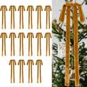 16 Pieces Christmas Velvet Bows 12 x 20 Inch Vintage Large Velvet Ribbon Bows Rustic Christmas Tree Ornaments for Xmas Home Wreath Garland Gift Wrapping Decorations(Khaki, Width of 1")