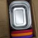 4 Pack Stainless Steel Snack Containers with Lids Set, 8 oz Rectangular Easy Open Leakproof Reusable Snack Box Container for Lunch, Small Lunch Food Containers for Oat,Crackers,Nuts,Candy