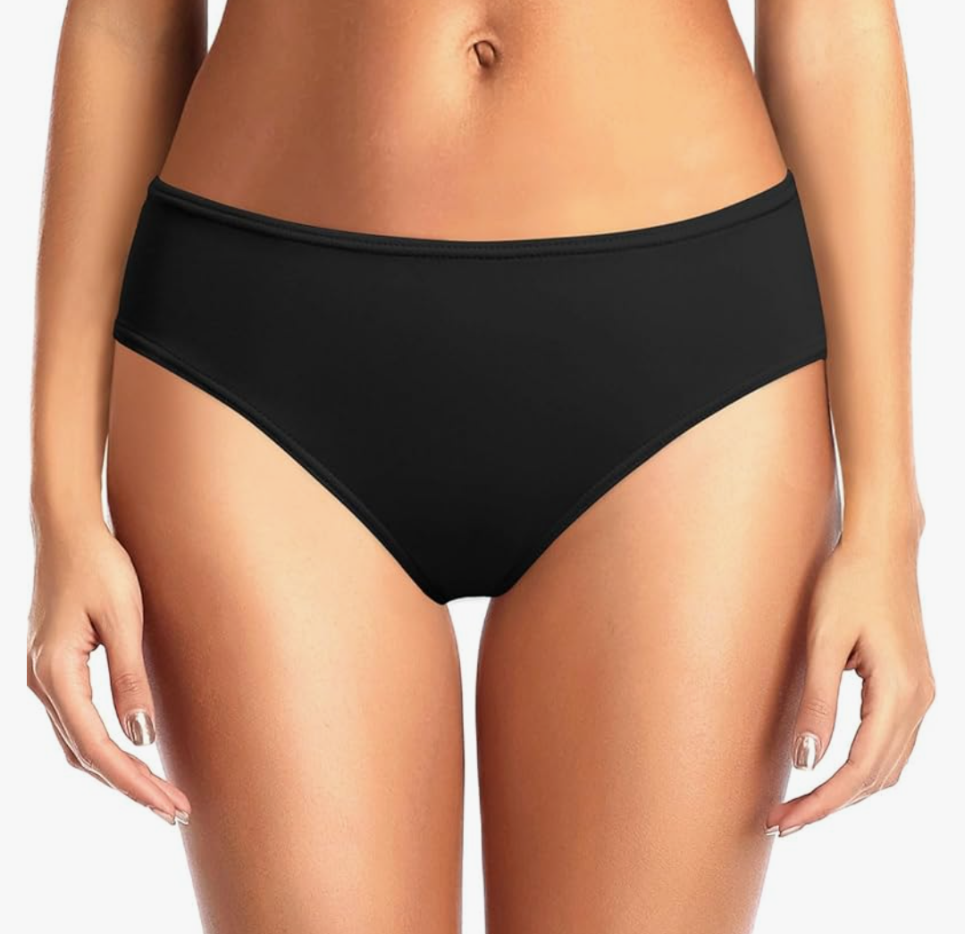 Zmart Women Standard Strappy Bikini Bottoms Full Coverage Bathing Suit Cutout Swim Low Rise Swimsuit Bottom Size M