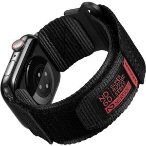 Nereides Compatible with Apple Watch Series 11 Band Series 10/9/8/7/6/5/4/SE/SE2/SE3/Ultra 3/2/1, Nylon Sports Strap with Woven Design for 49mm/46mm/45mm/44mm (L, Black)