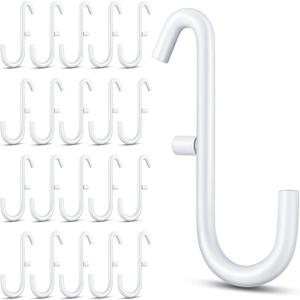 20 Pcs White Pegboard Hooks Pegboard Accessories Metal Storage Tool Keys Jewelry Utensils Hanging Organizer Compatible with IKEA Skadis for Home Office Indoor Supply