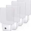 DEWENWILS Night Lights Plug into Wall, Plug in LED Night Lights with Dusk to Dawn Sensor, Cool White Nightlight for Bathroom, Hallway, Kitchen, Frosted Acrylic Shade, 4 Pack