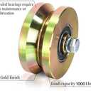 Goaste 2 Pack 4" Solid Slide V Groove Wheels, Heavy Duty Sliding Gate Casters, 1-3/4" Width Rolling Gate Wheels with Screw & Double Bearings for Industrial Machines Rail, Load Capacity 1000 Lbs