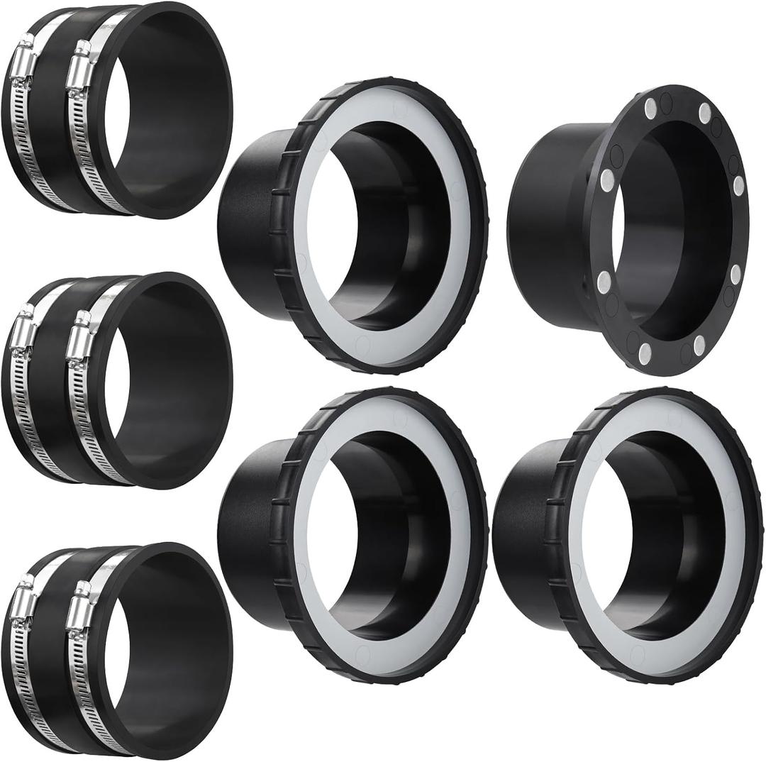 Magnetic Dust Collector System for 4" Shop Vacuum Hose,One-to-Multi Machines, 4" Mag Connector+4" Receiver+4" Cuff