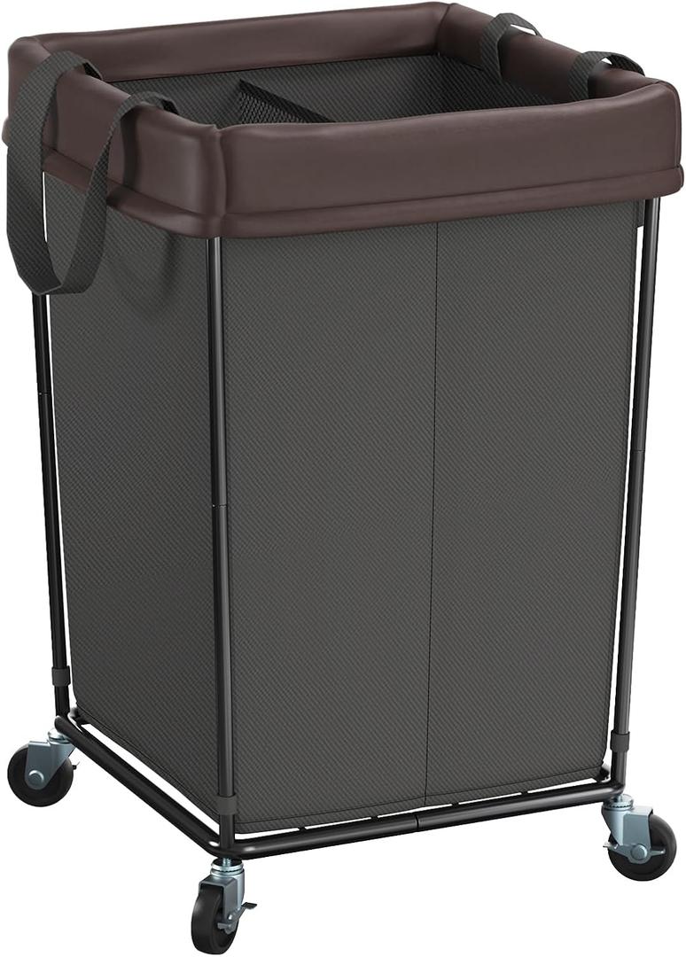 160L Laundry Hamper with Wheels, 2 Section Large Rolling Laundry Basket Bag with Wheels, Clothes Hamper Cart for Laundry, Bedroom, Bathroom and Dorm