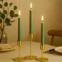 smtyle Gold Taper Candle Holders for Candlestick Candles Set of 3 Candelabra with Iron-0.8" Diameter Ideal for Candle Stick Decor